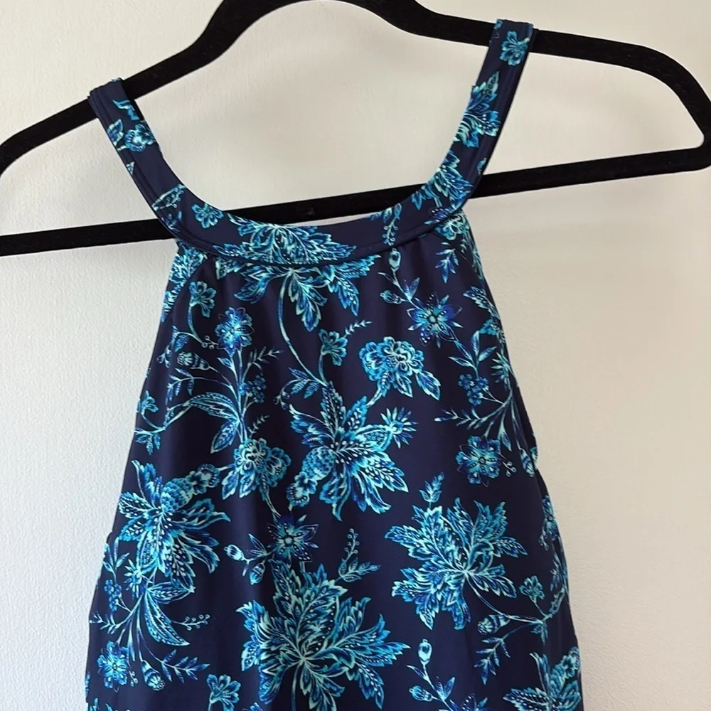 Lands End High Neck Swim Dress Swimsuit 4